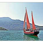 Gaffelkutter "La Vela Rossa" auf dem Comer See