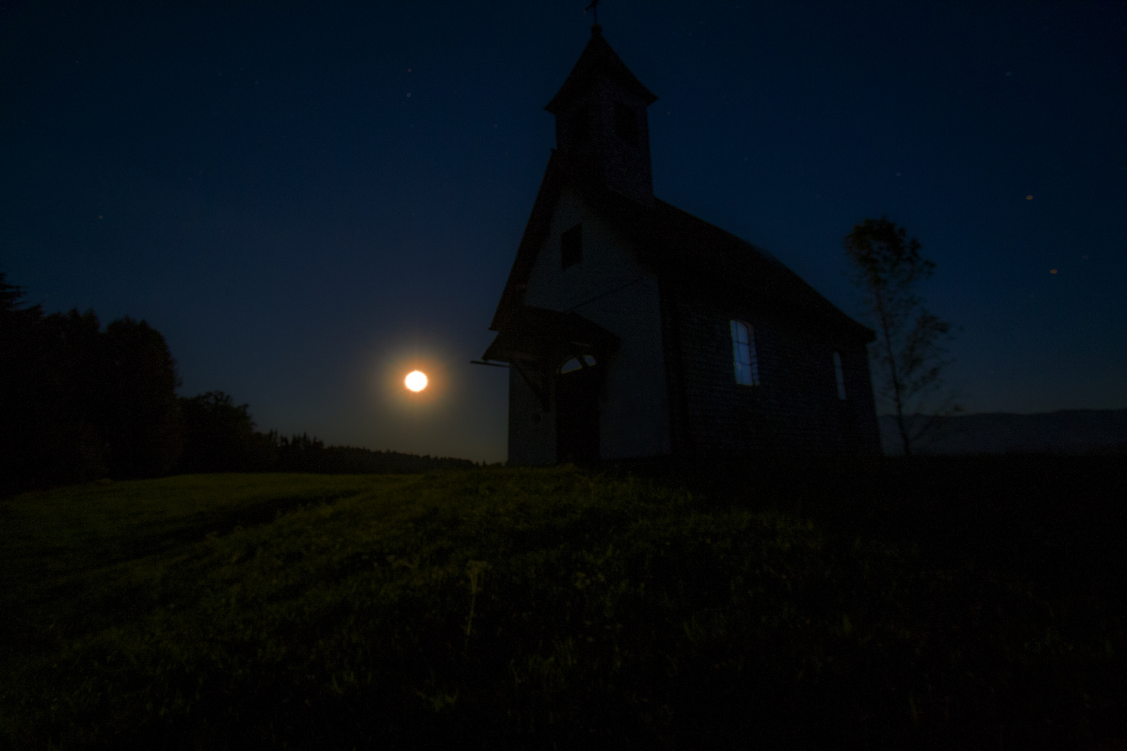 Gahberg Kapelle bei Nacht