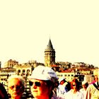 Galata Tower and people