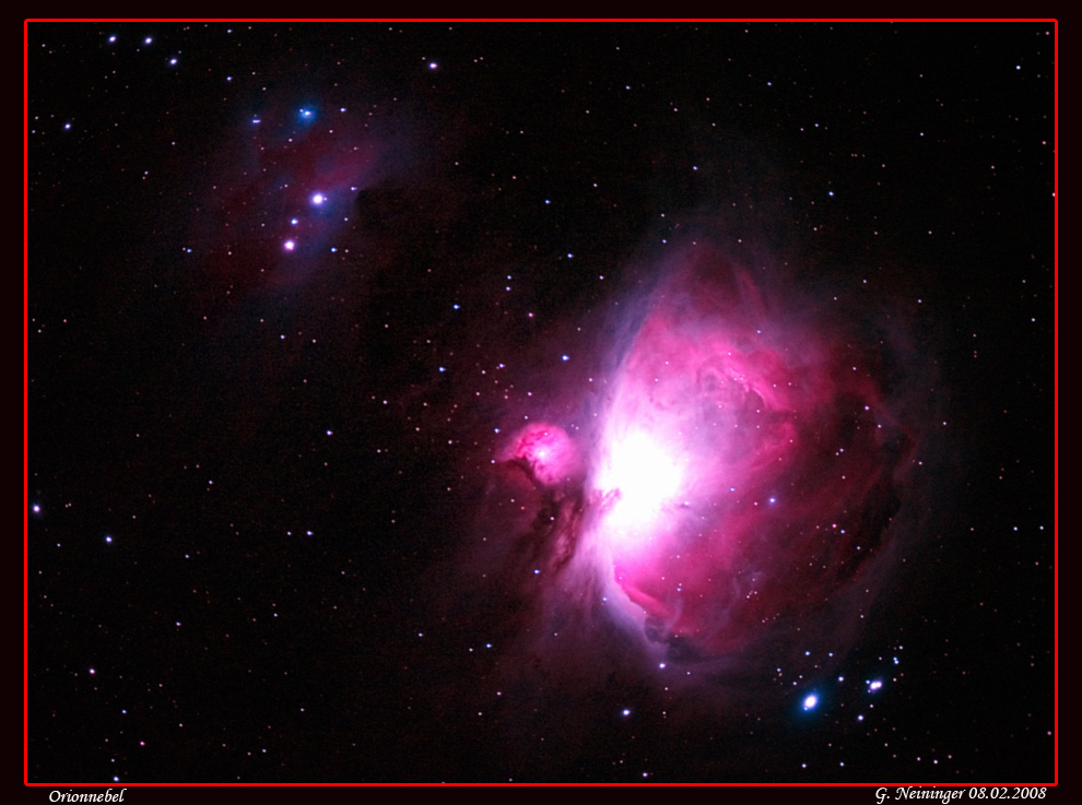 Galaxischer Nebel, Orionnebel M42 mit Running Man