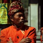 Gamelan-Musiker im Tempel