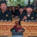 Gamelan player at the saron barung