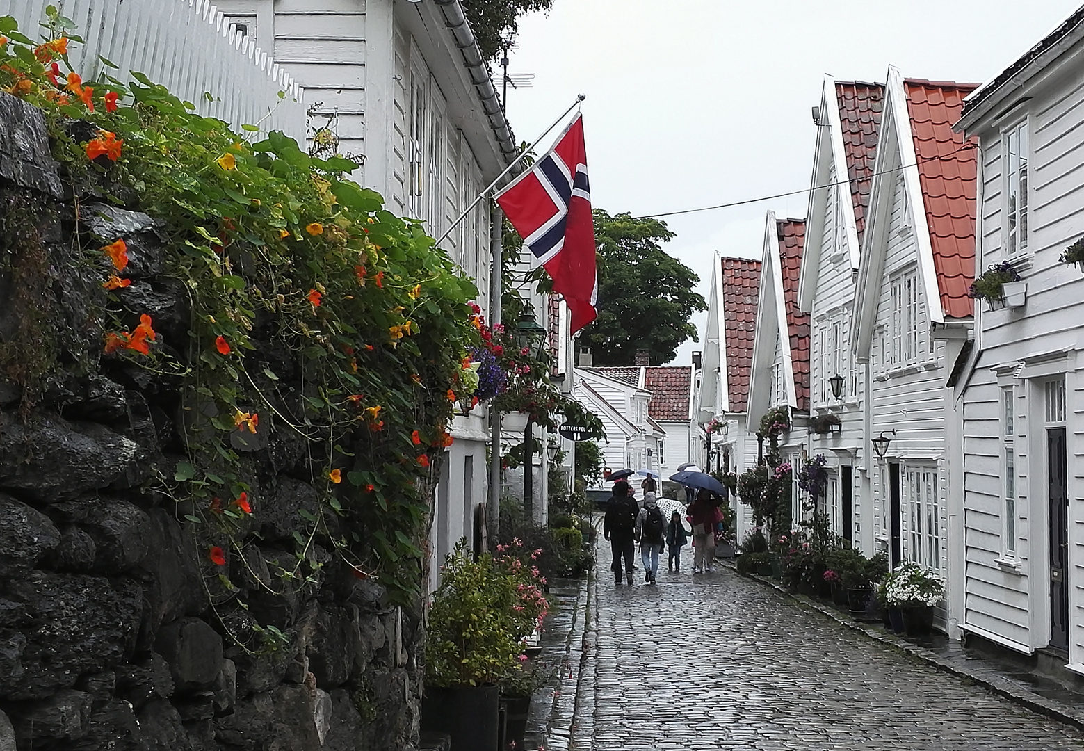 Gamle Stavanger im Regen