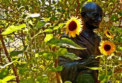 Gandhi in den Sonnenblumen