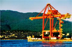 Gantry Crane in Golden Hour - A Vancouver Harbour Impression