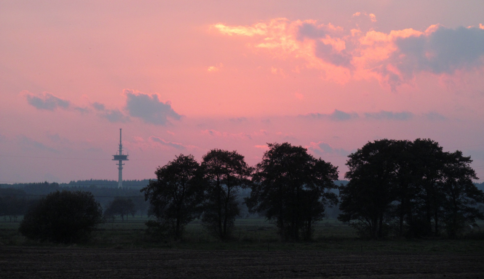 ganz im Hintergrund der Wald Westerberg .............