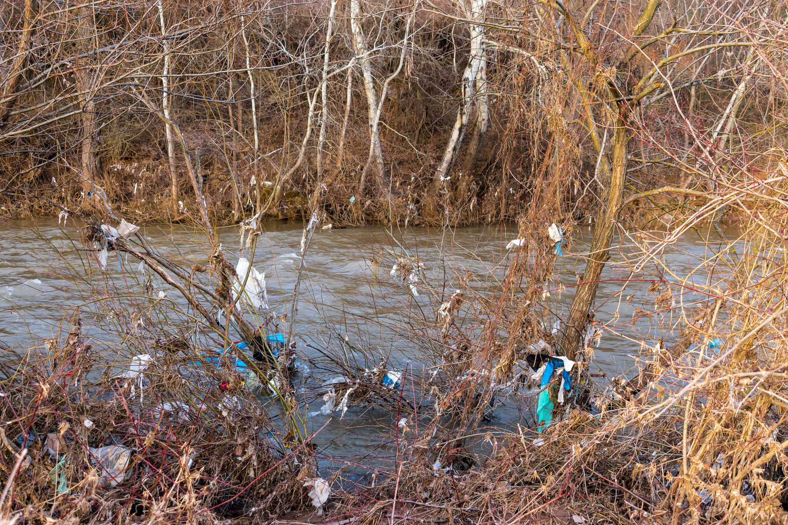 Garbage on river banks