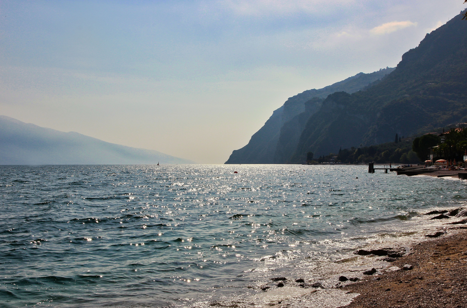 Gardasee, Am Strand von Limone