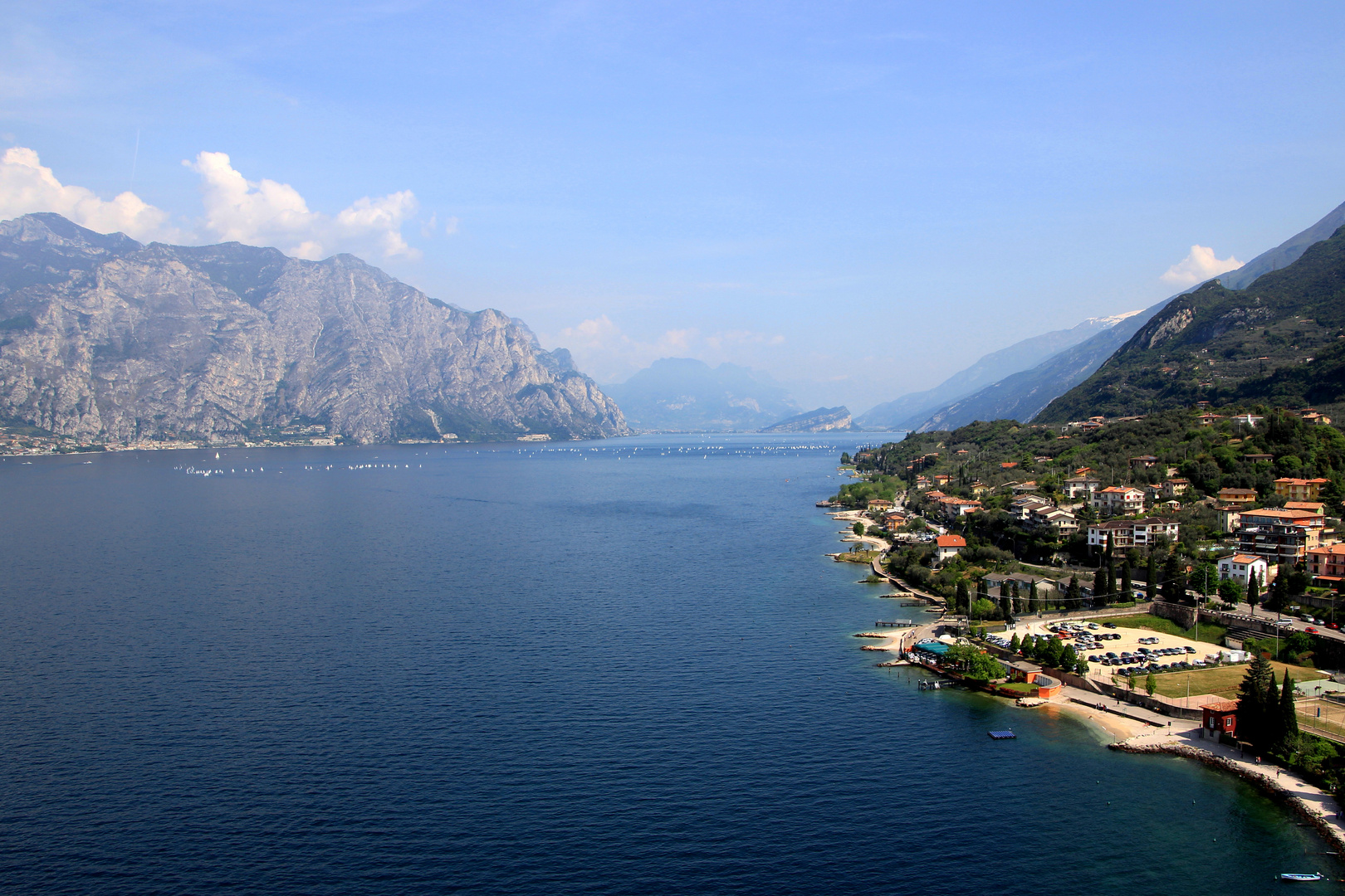 Gardasee - Blick von Macesine nach Riva del Garda