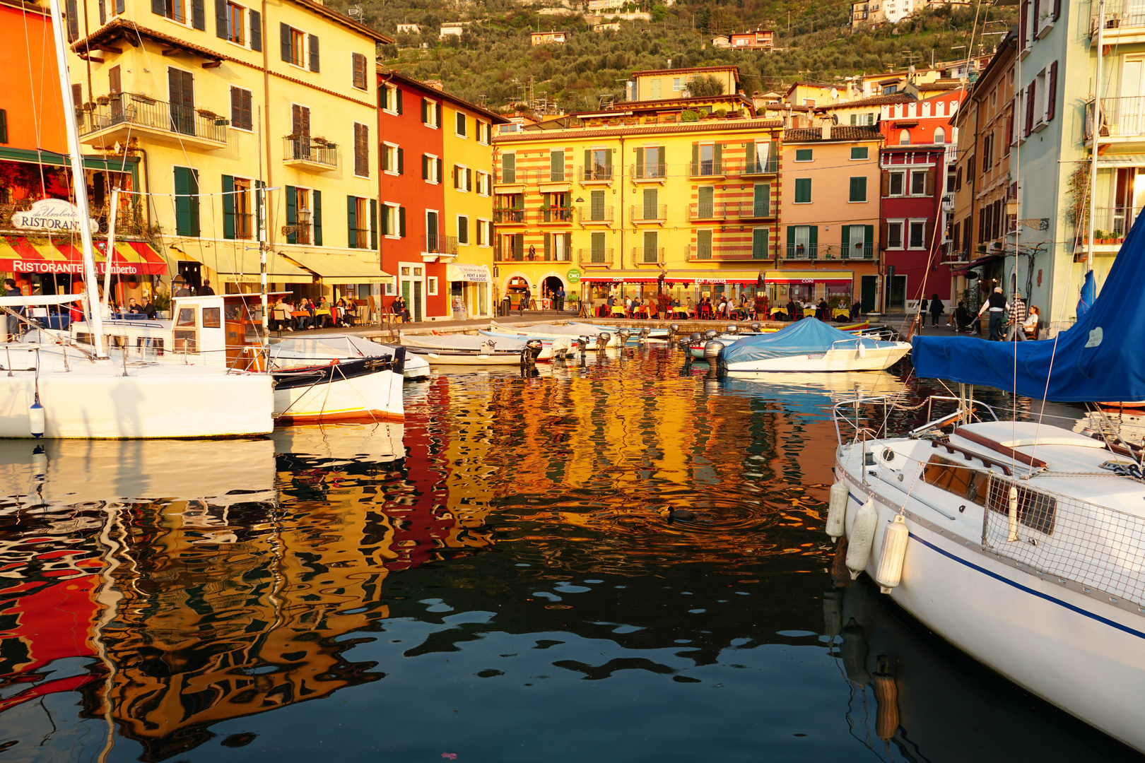 Gardasee-Hafen in der Abendsonne