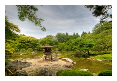 Garden with garden lantern