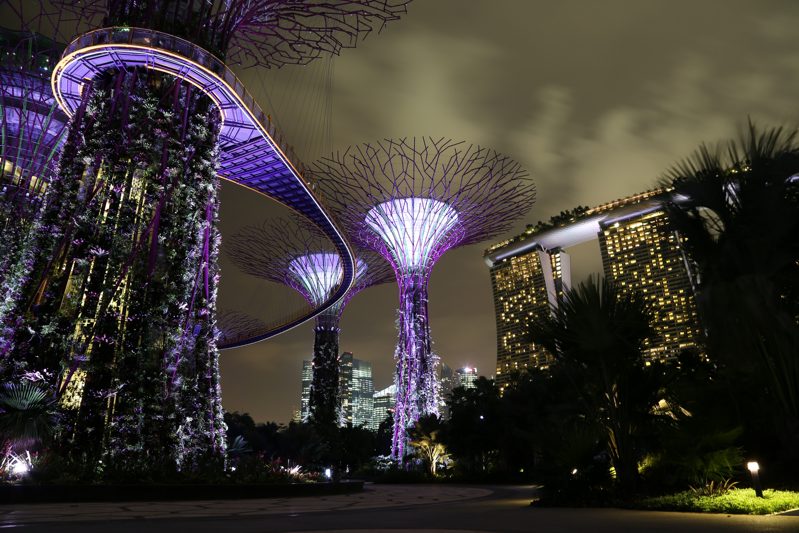 "Gardens by the Bay" bei Nacht