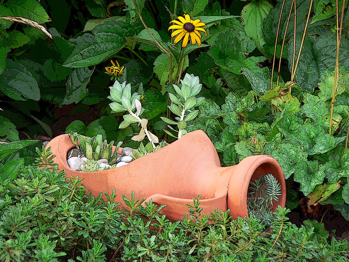 Gartenampel für sich