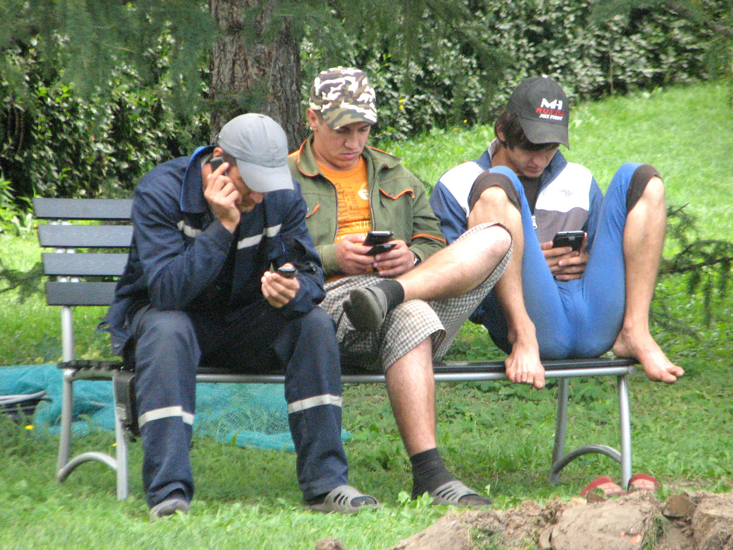 Gartenarbeitspause im Gorkipark, Moskau