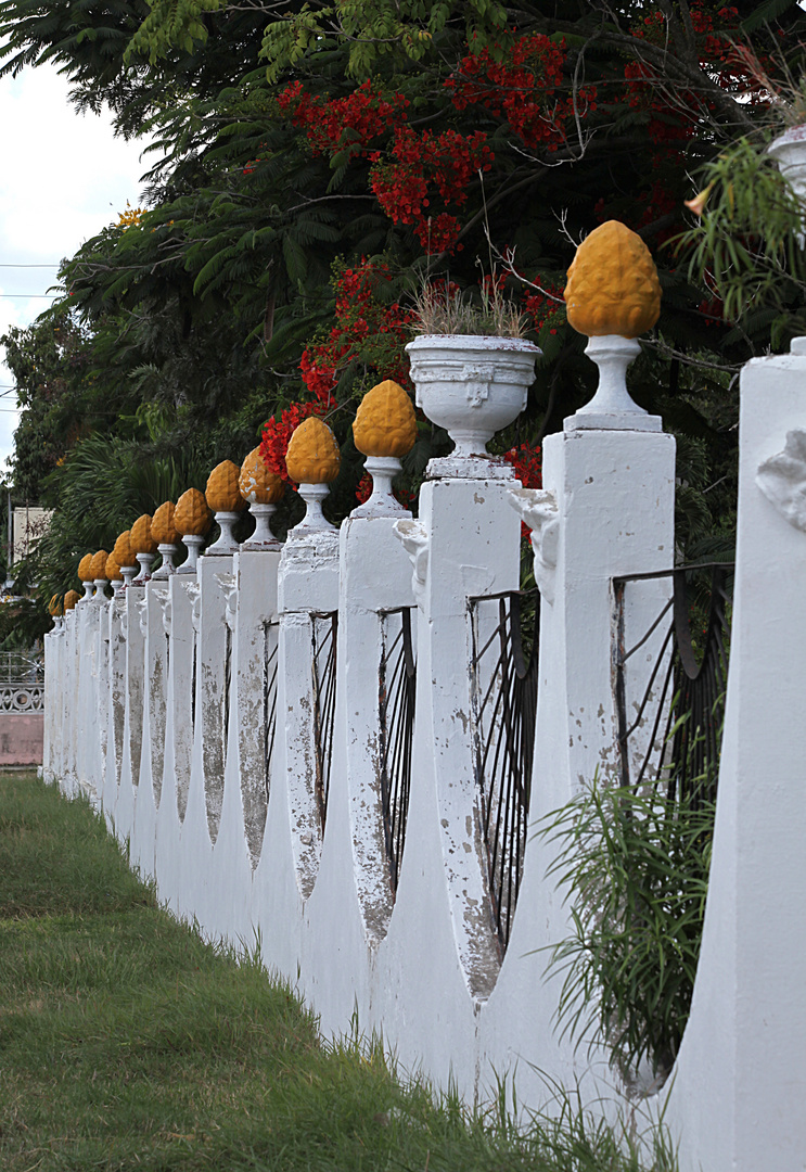 Gartenmauer in Holguin, Kuba