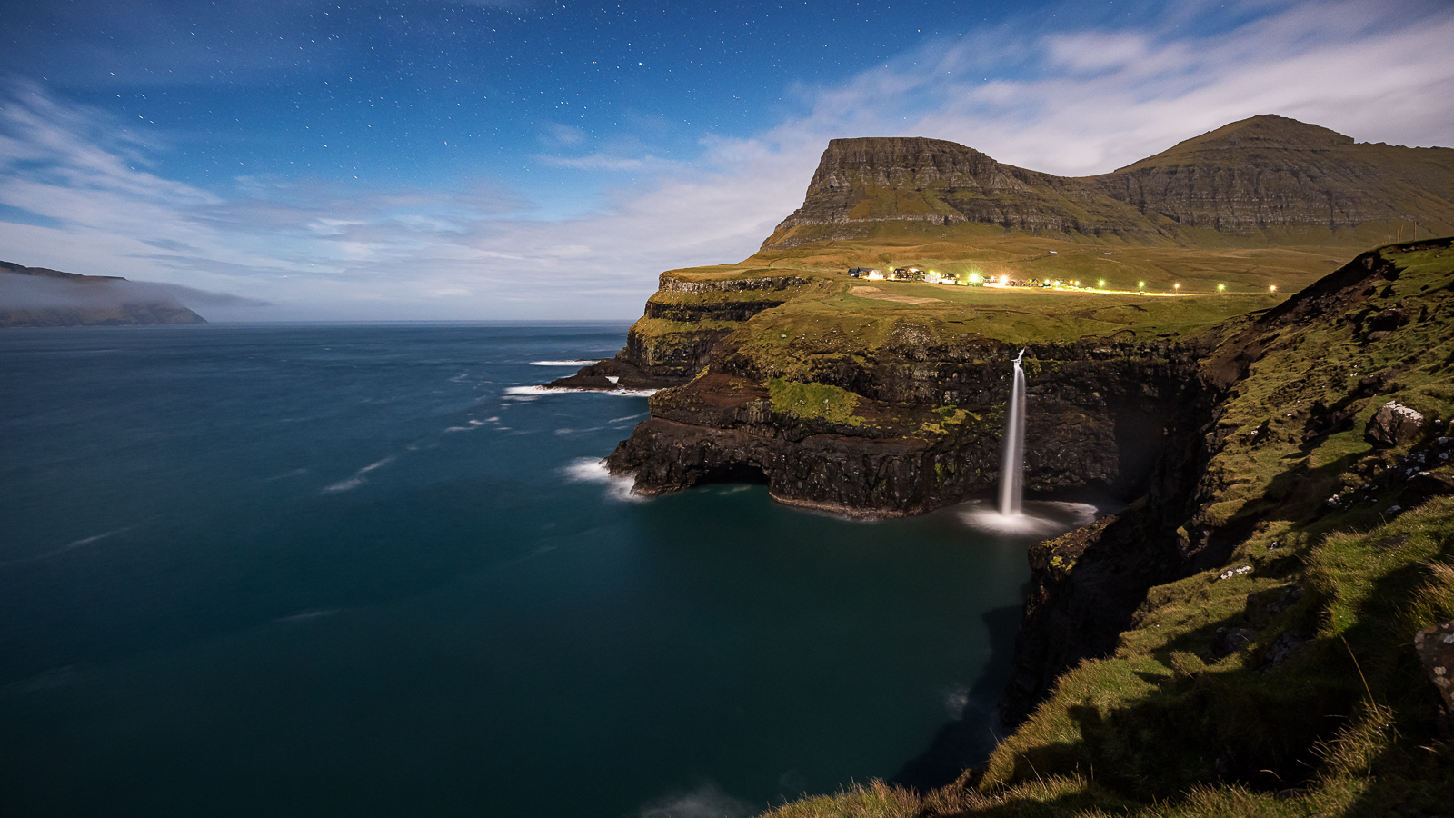 Gásadalur at Night