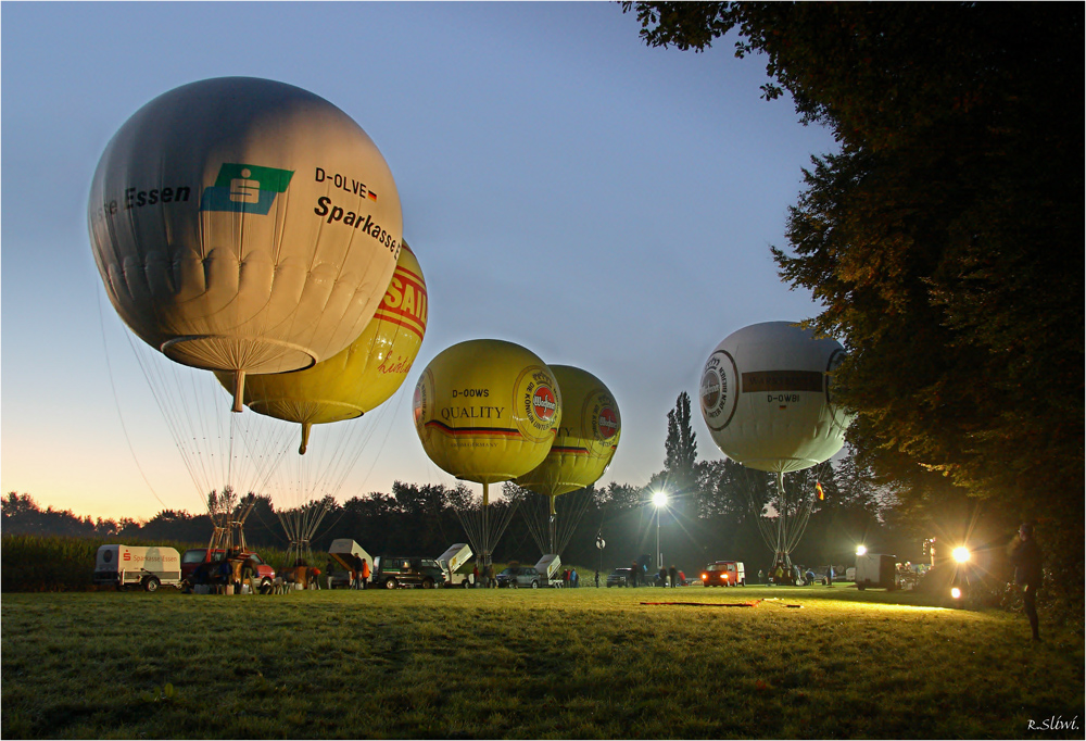 Gasballonstart um 7 Uhr