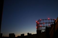 Gasometer by night