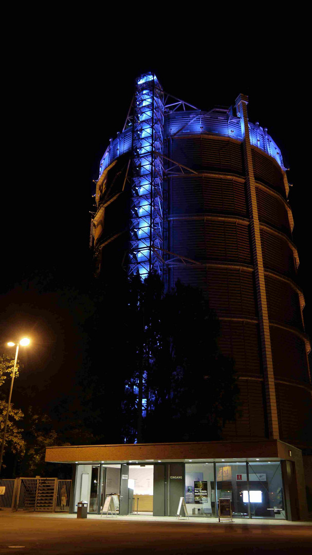 Gasometer by night