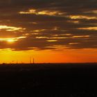 Gasometer Oberhausen im Sonnenuntergang