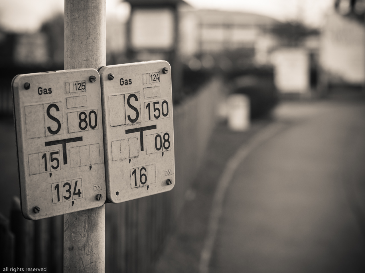 Gasschieber Hinweisschild