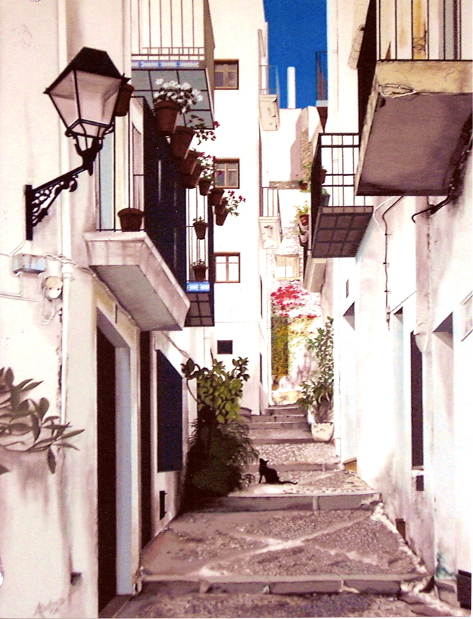 Gasse in Andalusien (Gemälde von mir / unos de mis cuadros)