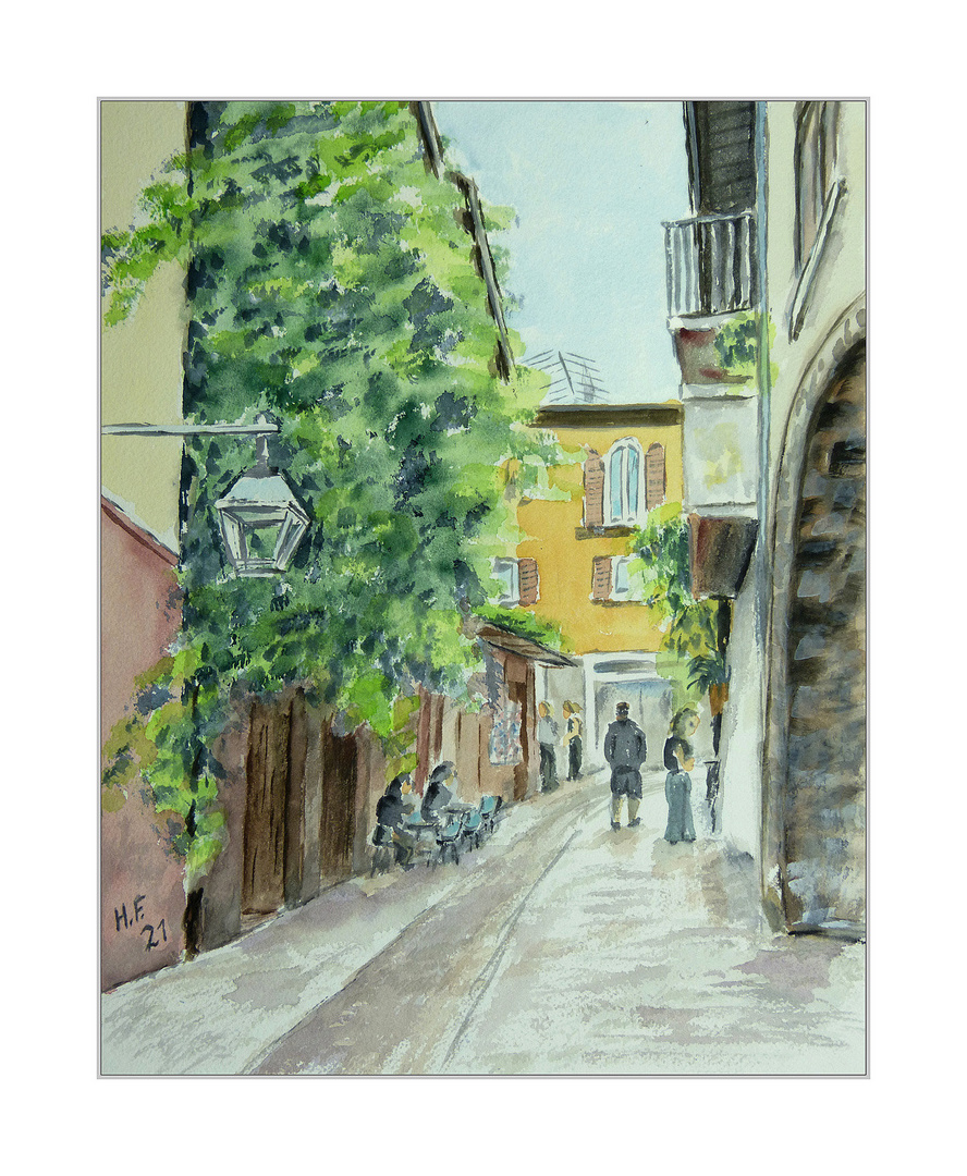 Gasse in Malcesine / Gardasee