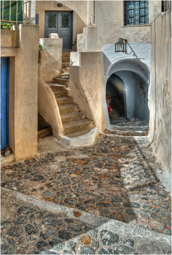 Gasse in Pyrgos, Santorin