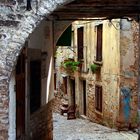 Gasse in Rovinj, Kroatien