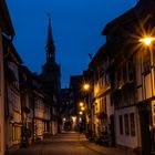 Gasse in Wolfenbüttel zur blauen Stunde