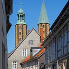 Gasse mit Türmen der Marktkirche