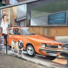 Gassi gehen, Streetart in den Straßen von Münster - Deutschland, Nordrhein-Westfalen