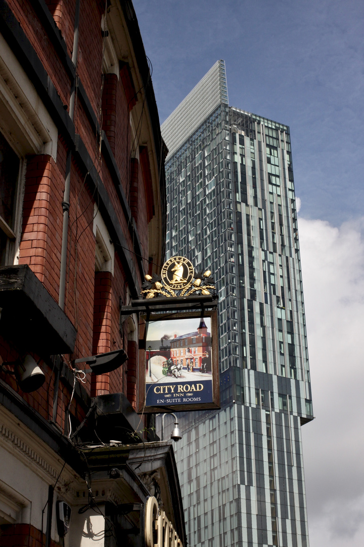 Gasthaus einst und jetzt, Manchester, UK