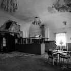 Gaststube eines verlassenen Kulturhauses in einer Kleinstadt im Landkreis Leipzig