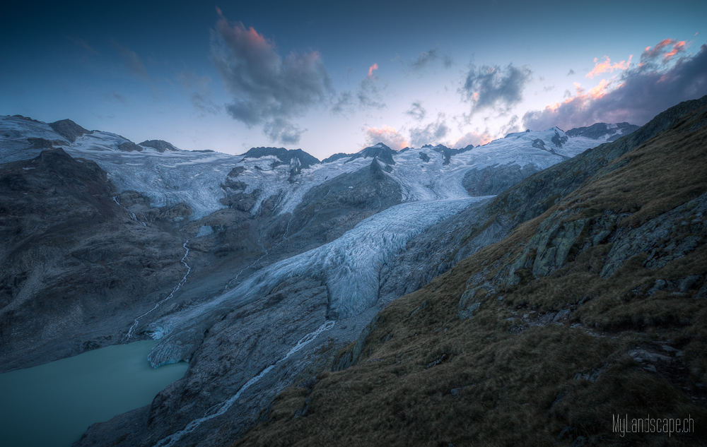 ~ Gauligletscher: Gletscherzunge im Abendrot ~