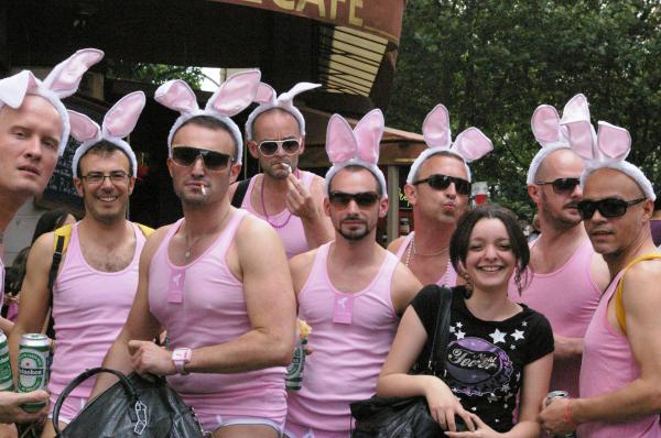 Gay pride VS lapins Crétins