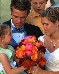 Gazing at the Wedding Bouquet.