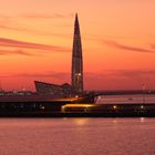 Gazprom-Tower im Abendlicht