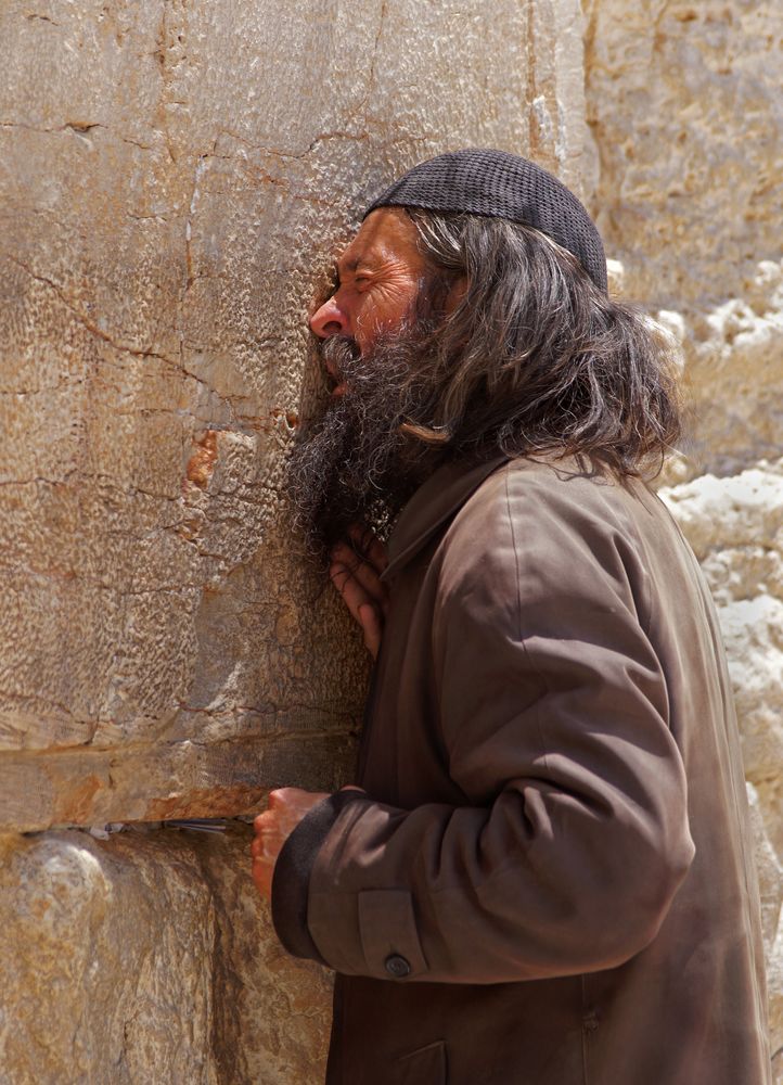Gebet an der Klagemauer in Jerusalem