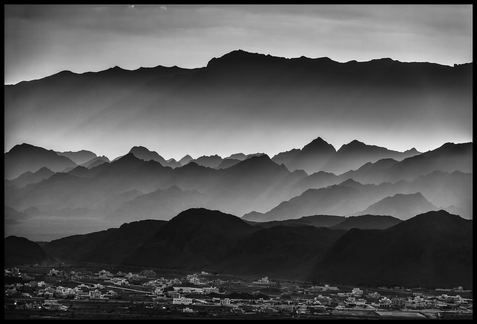 Gebirge bei Nacht im Oman