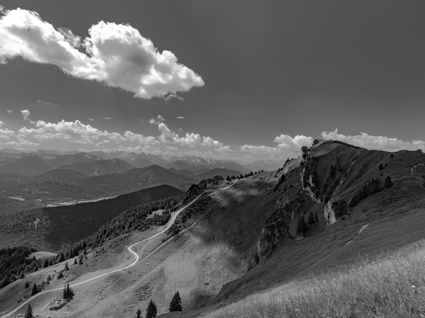 Gebirge Brauneck Richtung Latschenkopf