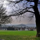 Gebirge im Nebel