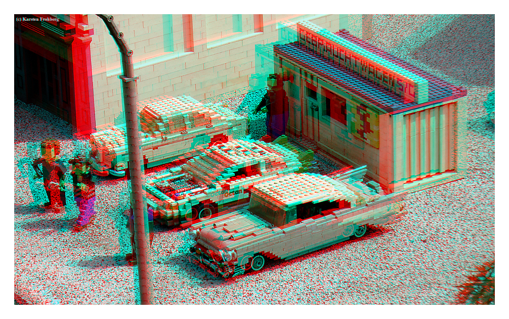 ,,Gebrauchtwagenhändler'' in 3D (Rot/Cyan)