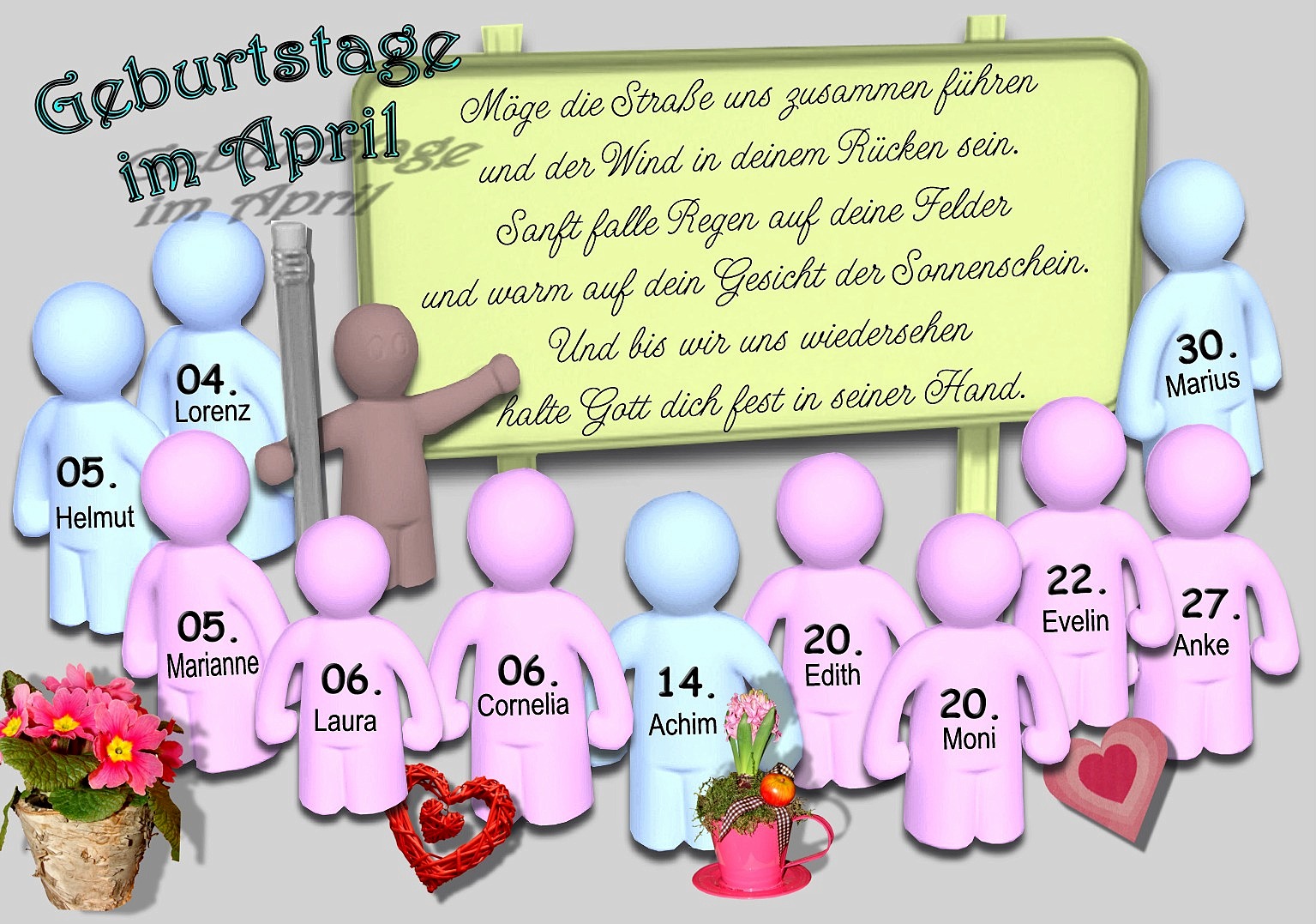 *GEBURTSTAGE IM APRIL* Foto & Bild karten und kalender