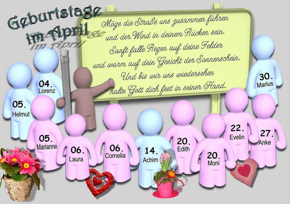 *GEBURTSTAGE IM APRIL* Foto & Bild  karten und kalender, geburtstagskarten, geburtstage Bilder 