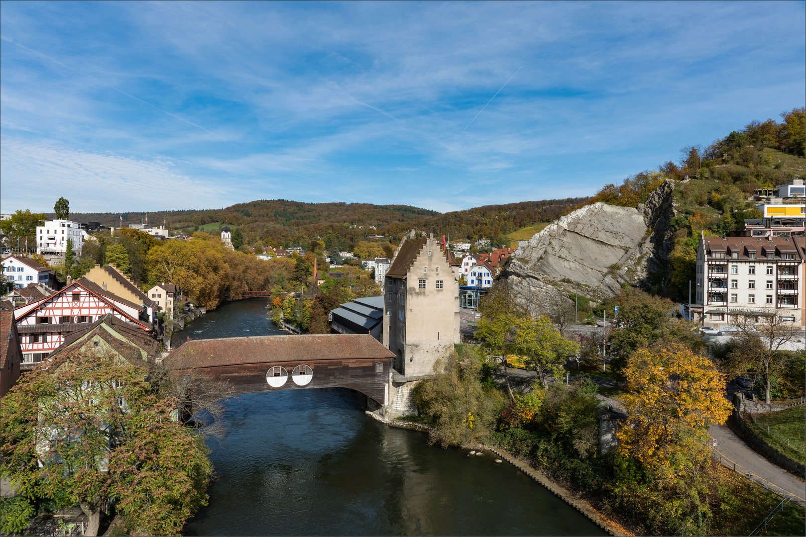 Gedeckte Brücke über die Limmat