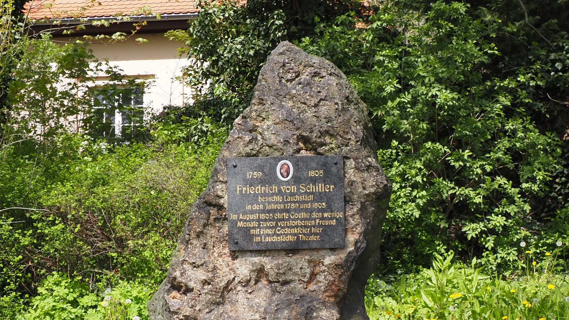 Gedenkstein im Goethepark, Bad Lauchstädt