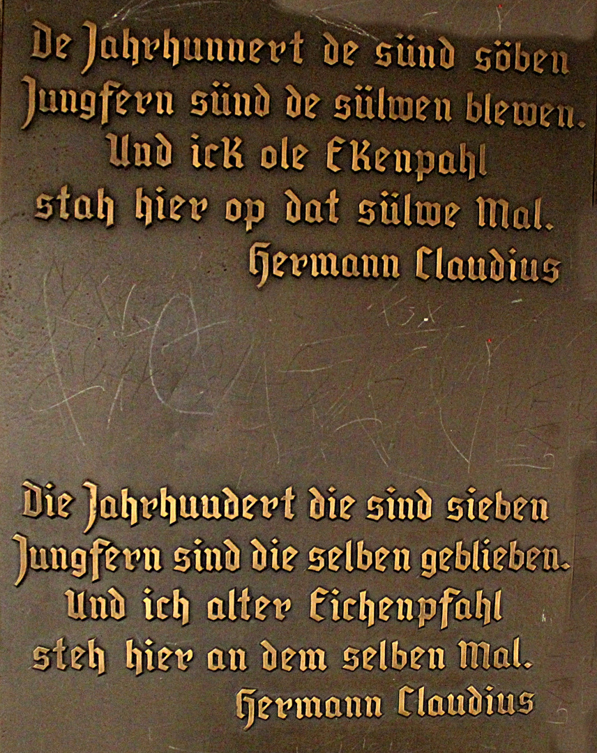 Gedicht Plattdeutsch und Hochdeutsch von Hermann Claudius Foto & Bild