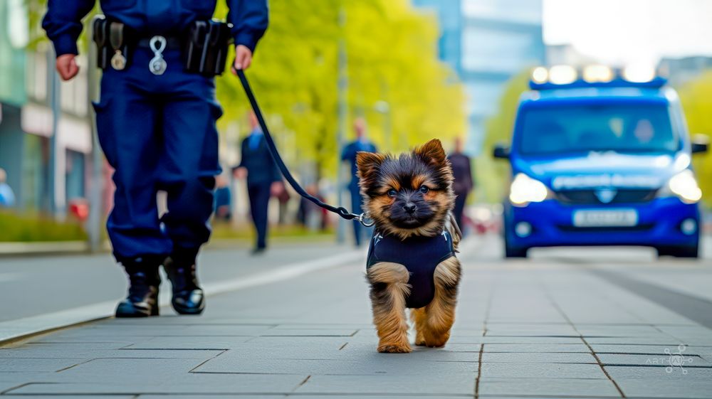Gefährlicher Polizeihund im Einsatz Foto & Bild kigenerierte bilder, fotos, art Bilder auf