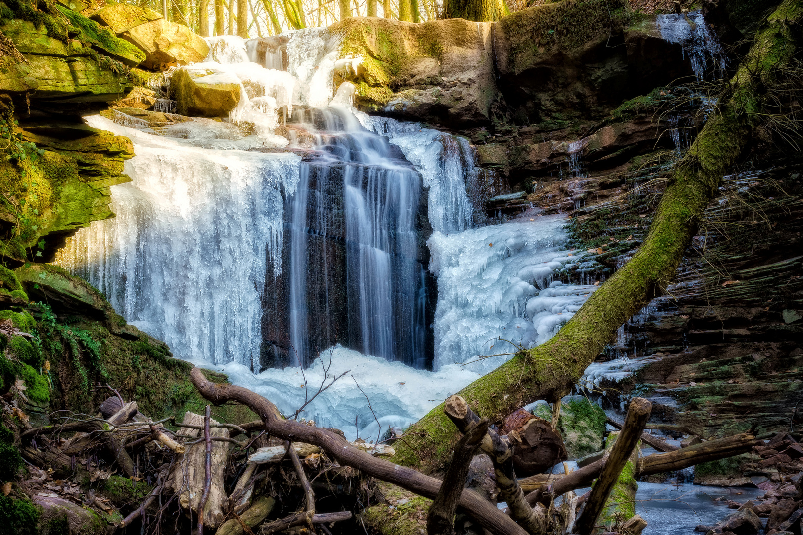 gefrorener Wasserfall